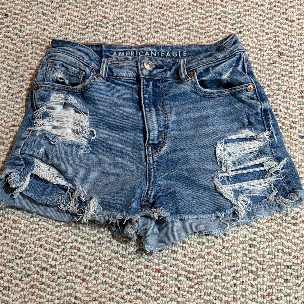 American Eagle Outfitters Ripped Blue Jean Shorts